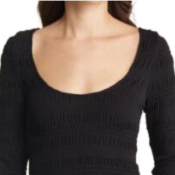 NWT Frame Ruched Black Ling Sleeve Blouse Small - Picture 3 of 11